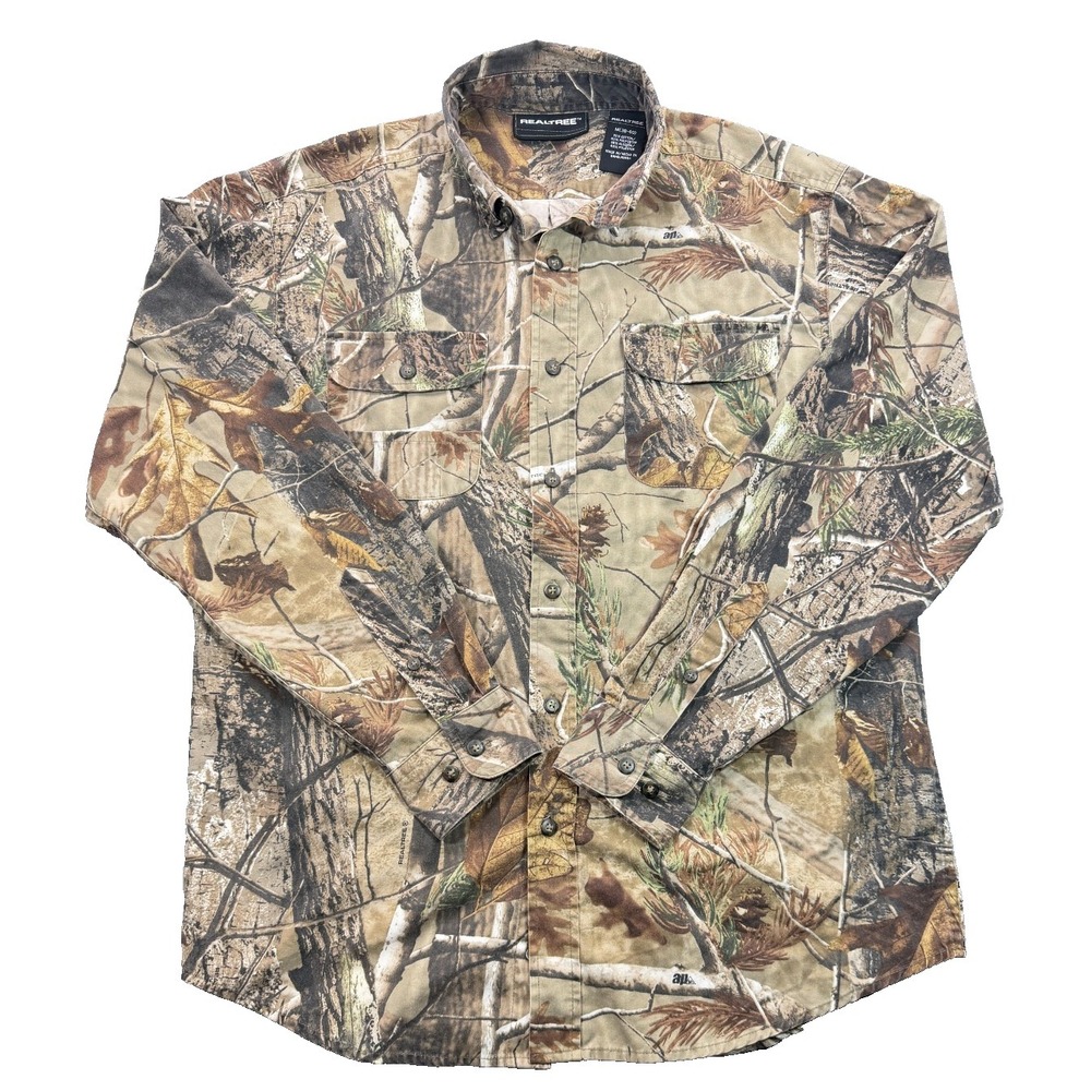 Realtree AP Camo Mens Medium 38-40 Long Sleeve Button Down Hunting Shirt - Picture 1 of 5